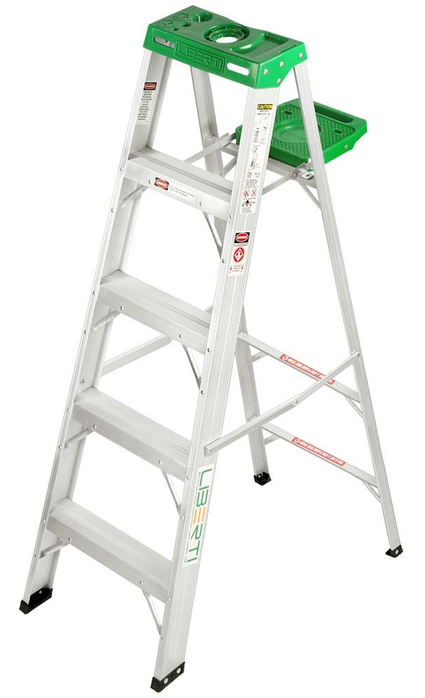 Liberti 1205 Aluminium Step Ladder with Utility Tray (Silver), 5 feet
