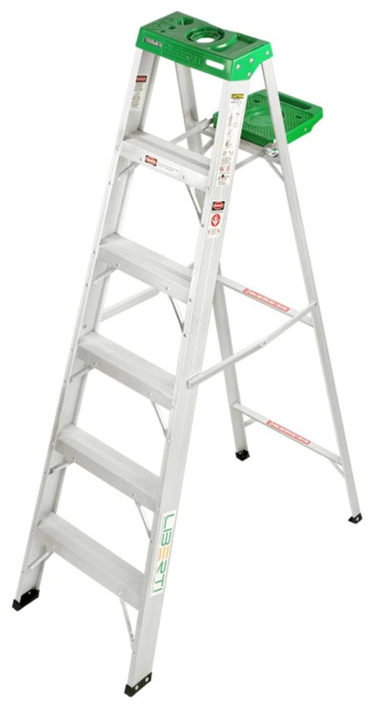 Liberti 1206 Aluminium Step Ladder with Utility Tray (Silver), 6 feet