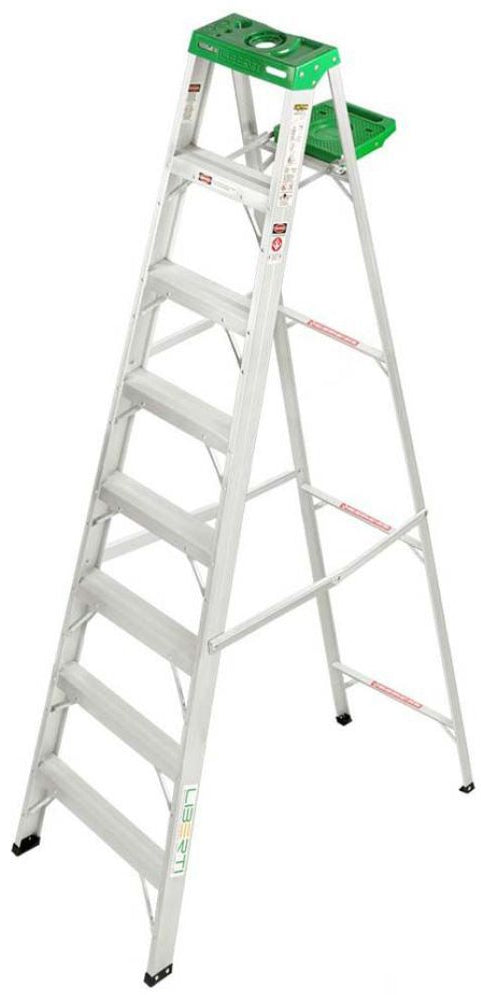 Liberti 1208 Aluminium Step Ladder with Utility Tray (Silver), 8 feet