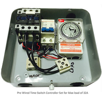 Time Switch Controller Set for max 32A load with contactor and circuit breaker