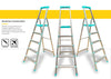 Euro Pro Household Aluminium Step ladder 5 Steps  - Made in Usa -Turquoise - Tool Tray - Ultra light weight