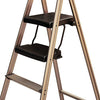 Werner USA Dual Platform Household Aluminium Step ladder 4 Steps - Special Edition Champagne color - Folding - XL Tool Tray -Extra Wide Double ABS Platform - Aerospace grade Ultra Light Weight - Extra Heavy Duty - 234T-3CN - World #1 in ladders