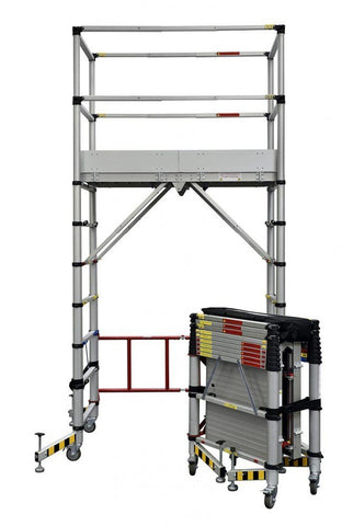 Euro Teletower Telescopic ladder scaffolding 3.2m - Built in Lockable ...