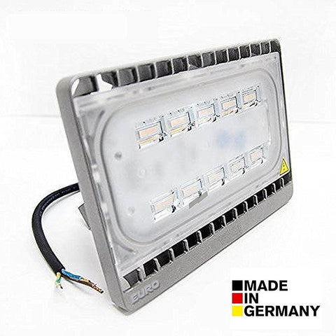 Euro Smartbright 30W = 250W LED Outdoor Flood Light - Made in germany - White Focus - Waterproof IP65 - Lens high power smd led - 30 Watt 240V 50,000 Hours Long - Worlds best LED flood light