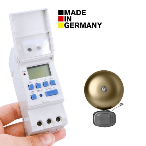 Euro Digital timer controller switch for School bells / Sirens / hooters - With Pulse & Countdown - Programmable for Daily / Weekly - DIN Rail Mounting - Used for All switching applications