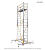 Euro Skymaster Scaffolding ladder 14 ft to 22ft - Made in USA - Ultra Portable - Reach 28 ft - Blaze fit in 15 mins - lockable wheels - height adjustable by just the pull of rope - worlds most portable & compact scaffold system