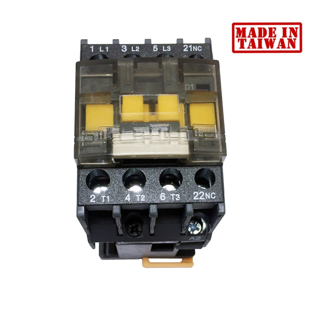 Euro Power Contactor 32 amps 3 pole 220v Ac - Made in taiwan - heavy duty - Din rail mounting - 18 amps