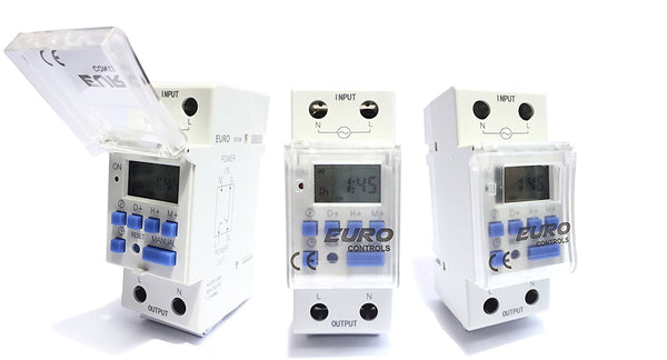 Euro EDT30N Din Type Digital Timer Made in Germany - 30 Amps - 20 ON ...