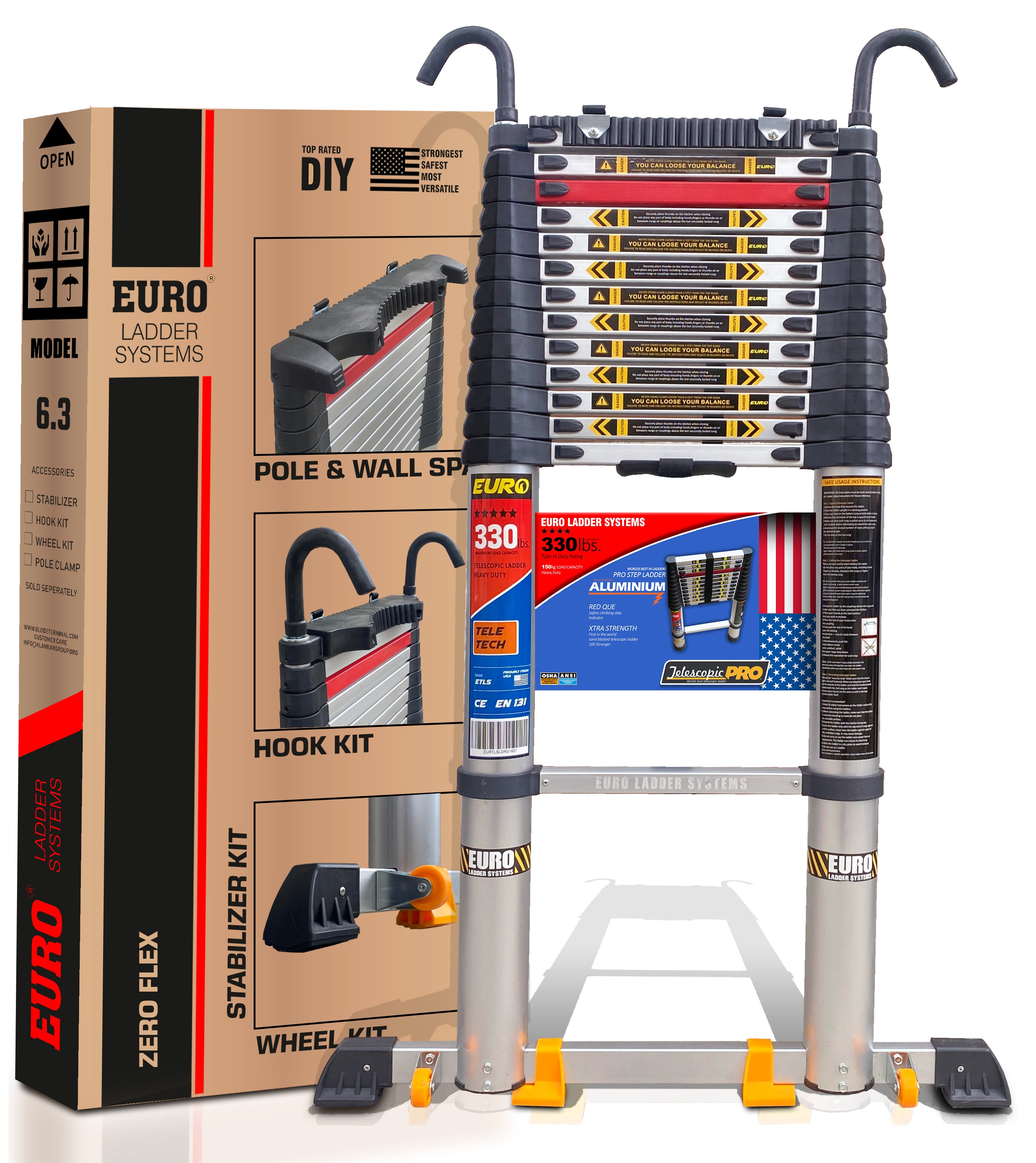 Buy EQUAL 21.3 Ft Portable & Extension Aluminium Telescopic Ladder