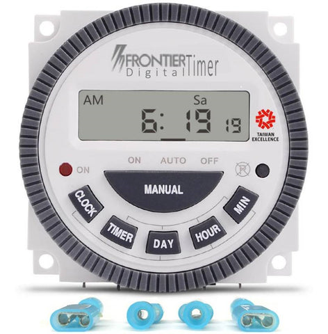 Euro Controls TM619H-2 30 Amps - 4 Pins - AC 250 Volt - High Quality Digital Programmable Timer - 18 Programs - New Countdown Program - Replaceable battery