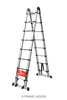 Euro Double Telescopic Aluminium ladder 5.6M (17.6 feet) - Stores at 3.5 feet - A Frame 8.4 feet - Wall Support 17.6 feet - New Tip n Glide Wheel kit , Mag Hinge & Dual Ultra Stabilizer - Ultra portable