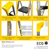 Euro ECOx 6 Step ladder - Tool Tray - Aerospace Grade Ultralight Aluminium - Heavy duty platform Aluminium Ladder