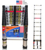 Euro Telescopic Aluminium Ladder 3.8 Mtr (13 Feet) - Stores At 3 Feet - Aerospace Aluminium - Red Que step -Tele Tech- Portable - Soft Close