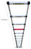 Euro Telescopic Aluminium Ladder 5.4 Mtr (18 Feet)  Made in USA - Stores At 3.5 Feet - Aerospace Aluminium - Ultra Stabilizer - Tip N Glide wheel kit - Red Que step -Tele Tech- Portable - Soft Close