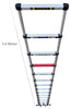 Euro Telescopic Aluminium Ladder 5.6 Mtr (18.6 Feet)  Made in USA - Stores At 3.5 Feet - Aerospace Aluminium - Ultra Stabilizer - Tip N Glide wheel kit - Red Que step -Tele Tech- Portable - Soft Close