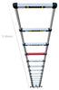 Euro Telescopic Aluminium Ladder 5 Mtr (16.5 Feet)  Made in USA - Stores At 3.2 Feet - Aerospace Aluminium - Ultra Stabilizer - Tip N Glide wheel kit - Red Que step -Tele Tech- Portable - Soft Close