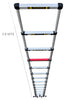 Euro Telescopic Aluminium Ladder 3.8 Mtr (13 Feet) Made in USA - Stores At 3 Feet - Aerospace Aluminium - Ultra Stabilizer - Tip N Glide wheel kit - Red Que step -Tele Tech- Portable - Soft Close